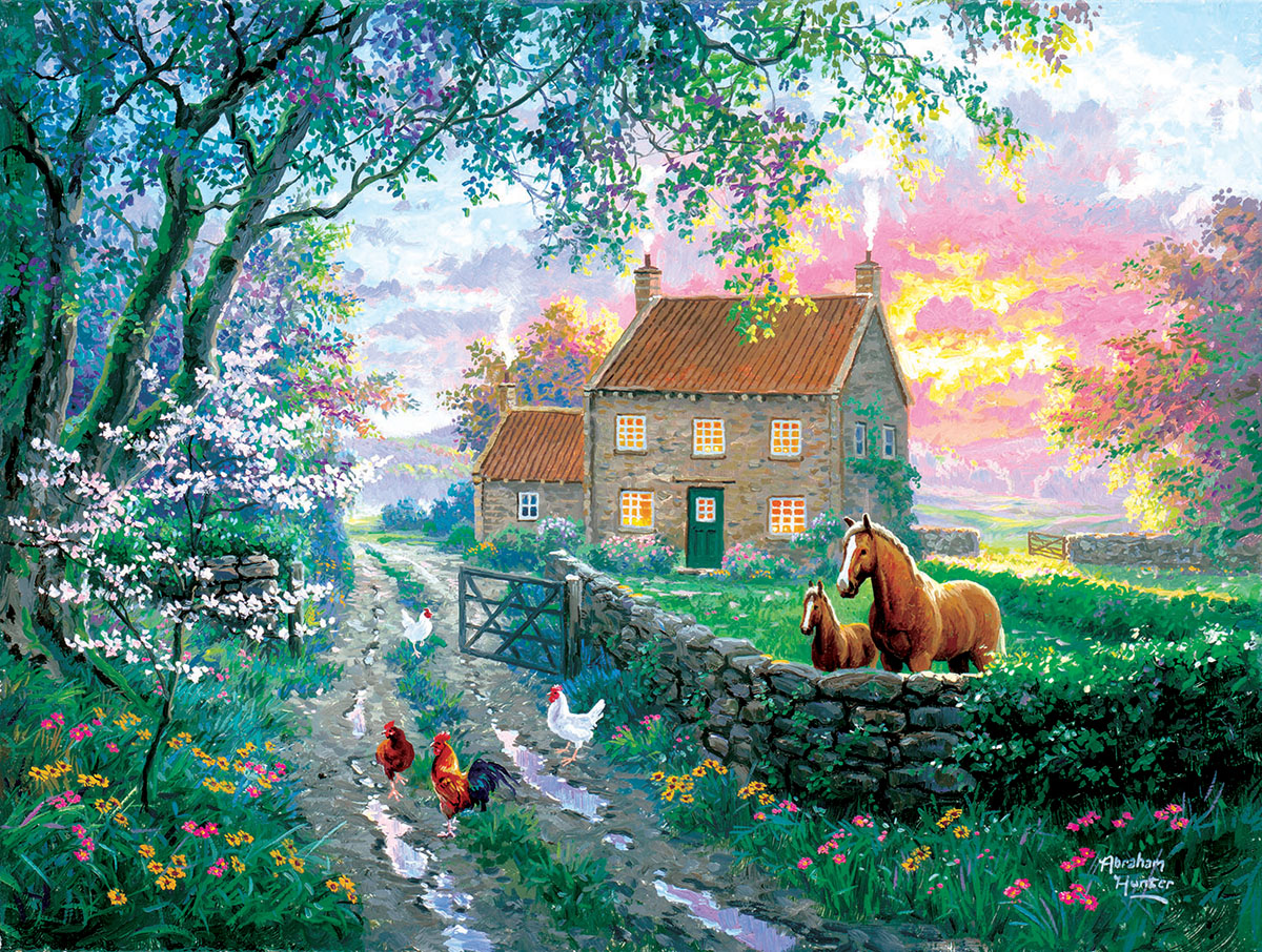 SunsOut XXL Teile - English Farm Life 500 Teile Puzzle Sunsout-69838 von SunsOut