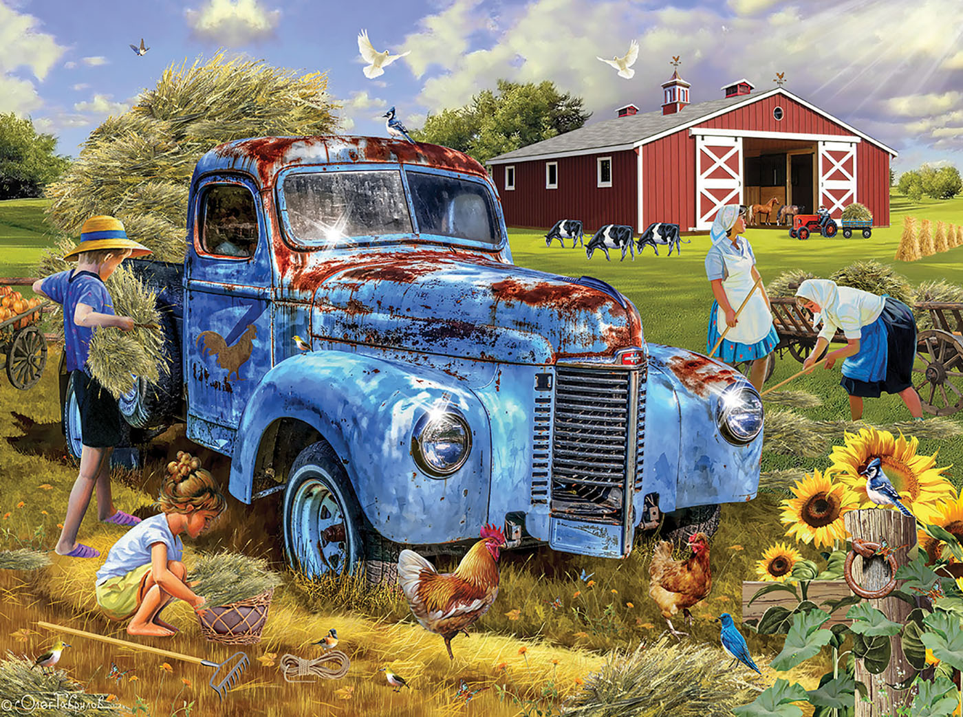 SunsOut XXL Teile - Hay Harvesting 500 Teile Puzzle Sunsout-61907 von SunsOut