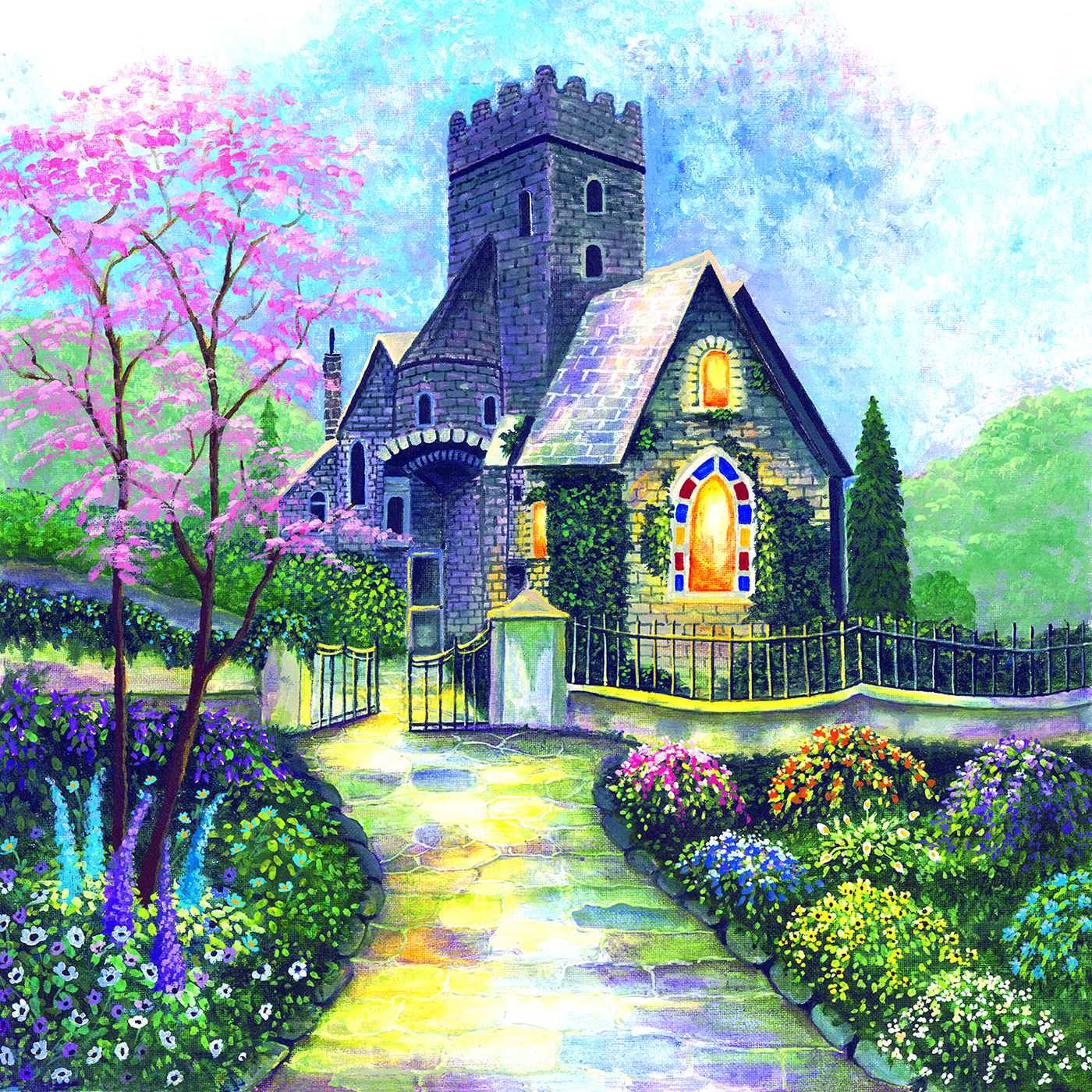 SunsOut XXL Teile - Irische Kirche 500 Teile Puzzle Sunsout-47918 von SunsOut