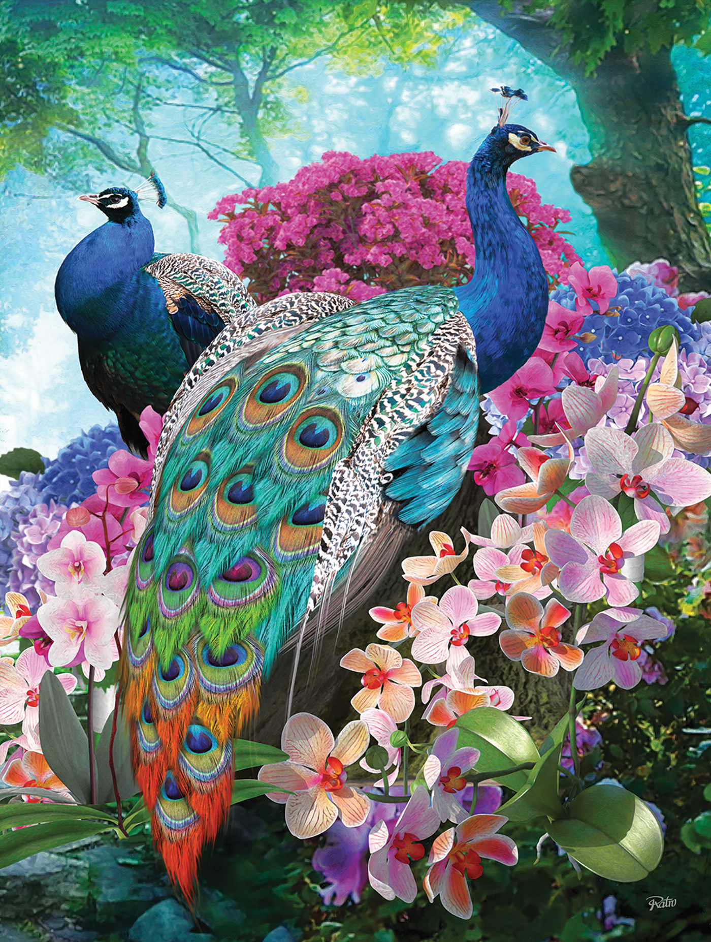 SunsOut XXL Teile - Pretty Peacock 300 Teile Puzzle Sunsout-42374 von SunsOut