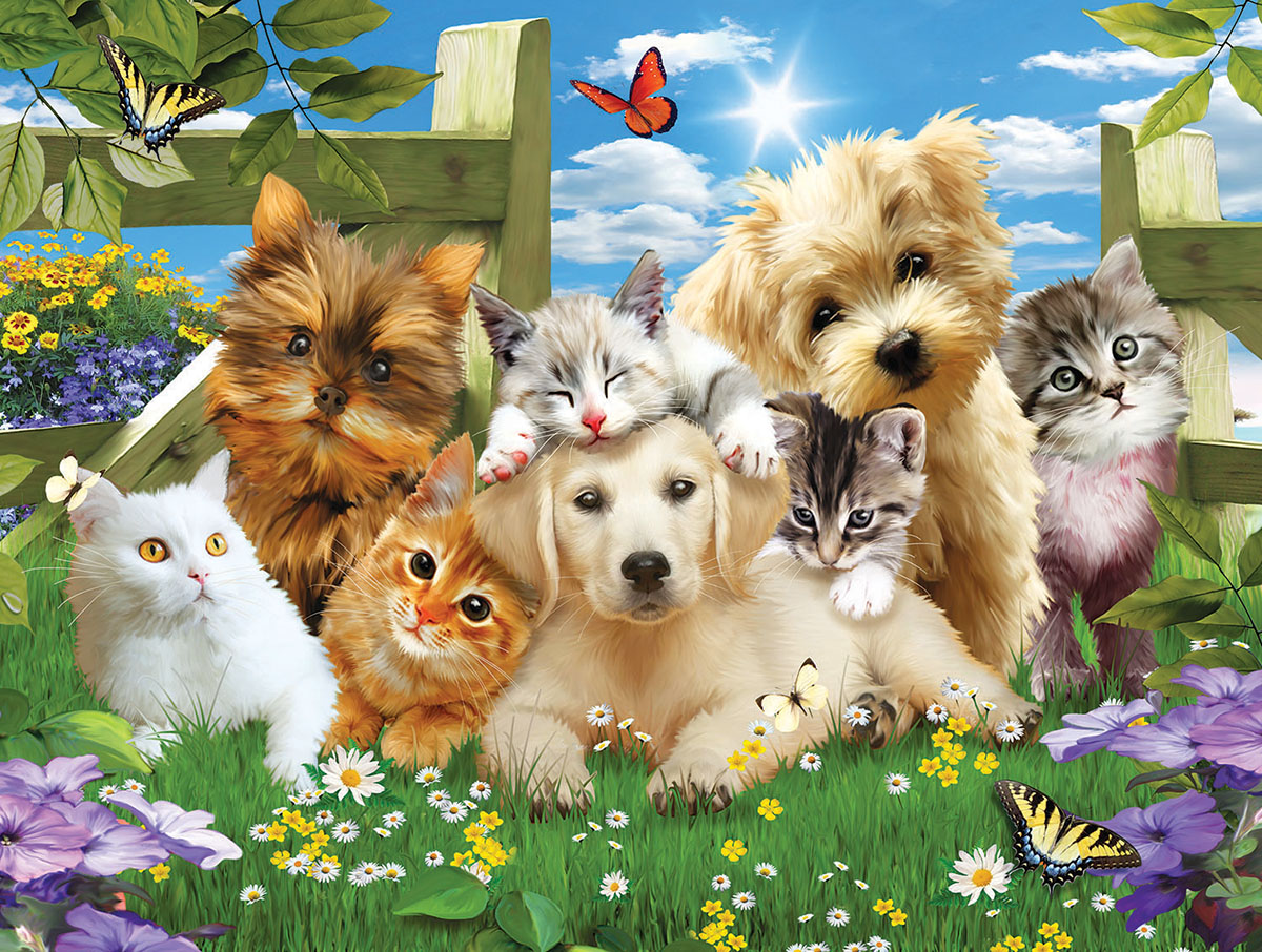 SunsOut XXL Teile - Pups n Kittens 300 Teile Puzzle Sunsout-54923 von SunsOut