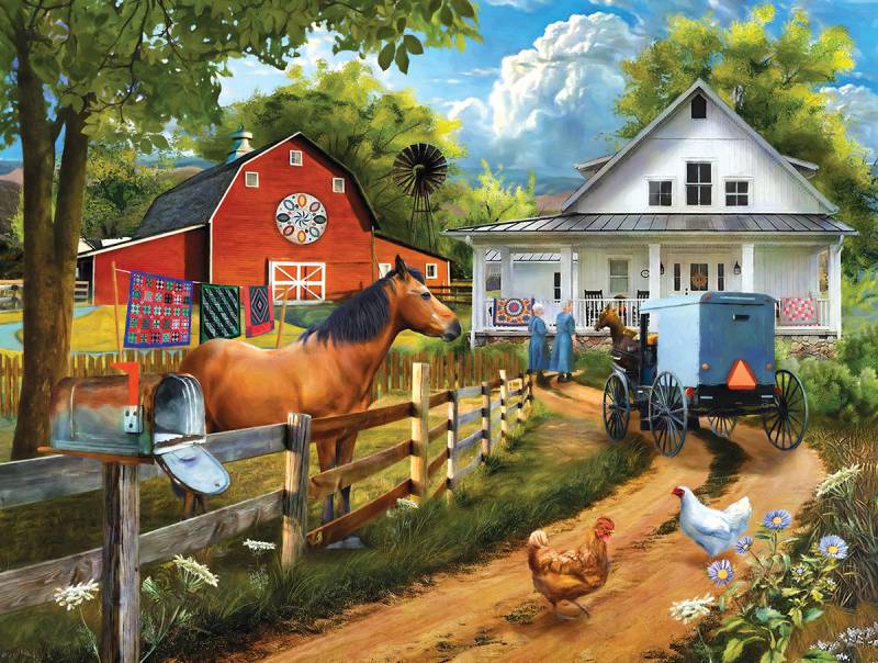 SunsOut XXL Teile - Visiting Neighbors 300 Teile Puzzle Sunsout-29802 von SunsOut