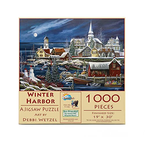 Sunsout Puzzle 1000 Teile - Debbi Wetzel - Winter Harbor von SunsOut