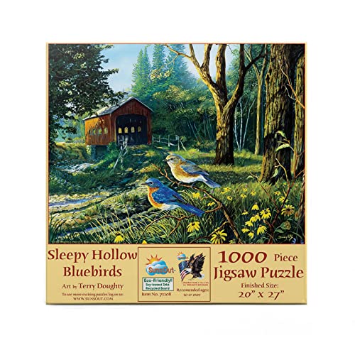 Sunsout Puzzle 1000 Teile - Terry Doughty - Sleepy Hollow Blue Birds von SunsOut