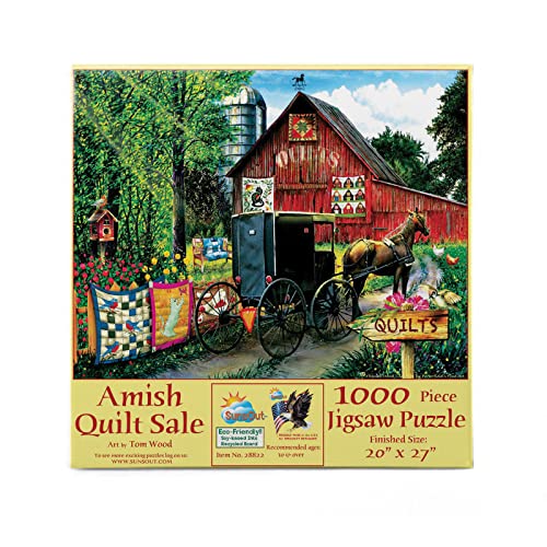 Sunsout Puzzle 1000 Teile - Tom Wood - Amish Quilt Sale von SunsOut