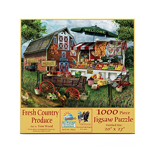 Sunsout Puzzle 1000 Teile - Tom Wood - Fresh Country Produce von SunsOut