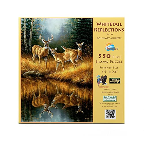 Sunsout Puzzle 550 Teile - Rosemary Millette - Whitetail Reflections von SunsOut