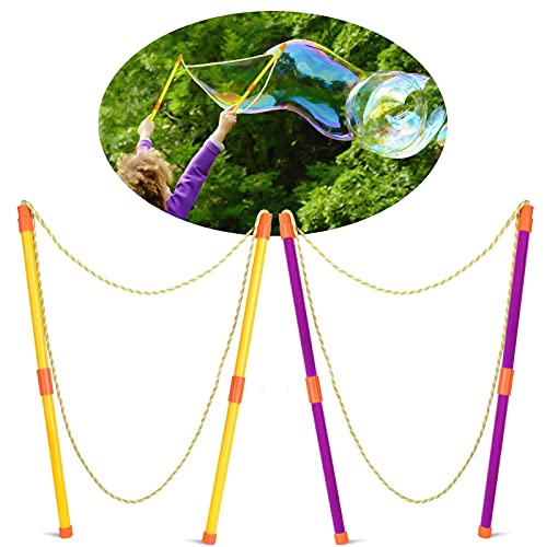 2 Paar Seifenblasen-Stab, Riesenseifenblasen für Kinder Erwachsene,Riesenseifenblasen Giant Bubble Maker Spielzeug,Bubble Wand,das Teleskopische Entwurfs Einfache Tragen, für Sommer Partys, Outdoor von Sunshine smile