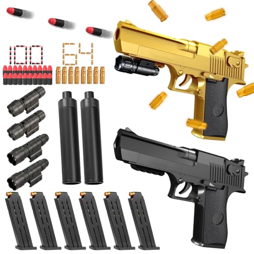 2 Stück Pistole Kinder,Pistole Airsoft,164 Stück Schaumstoff Munition,Pistole mit Schaumstoff Munition,Spielzeug Waffen,Spielzeug Pistole mit Munition,Spielzeug Pistole Kinder von Sunshine smile