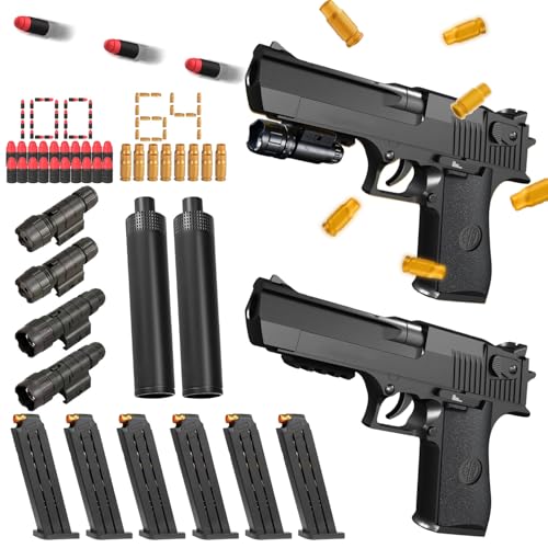 2 Stück Pistole Kinder,Pistole Airsoft,164 Stück Schaumstoff Munition,Pistole mit Schaumstoff Munition,Spielzeug Waffen,Spielzeug Pistole mit Munition,Spielzeug Pistole Kinder von Sunshine smile