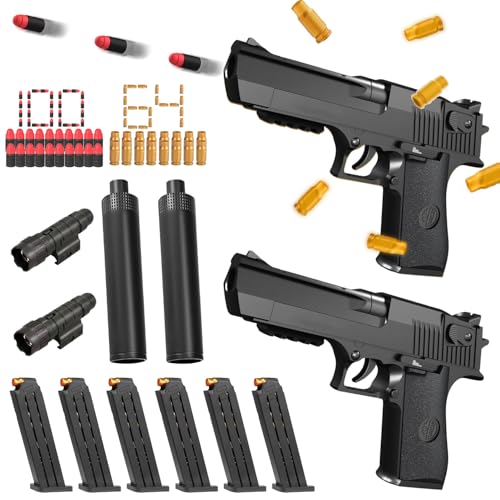 2 Stück Pistole Kinder,Pistole Airsoft,164 Stück Schaumstoff Munition,Pistole mit Schaumstoff Munition,Spielzeug Waffen,Spielzeug Pistole mit Munition,Spielzeug Pistole Kinder von Sunshine smile