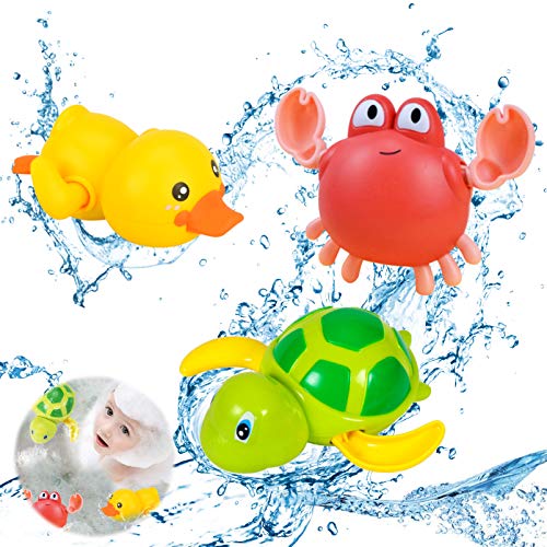 3 Stück Baby Badespielzeug,Baby Bad Spielzeug Schildkröte,Kunststoff Badewanne Spielzeug,Badewanne Pool Spielzeug Uhrwerk Schildkröte,Schwimmbad Spielzeug Für Kleinkinder Jungen Mädchen von Sunshine smile