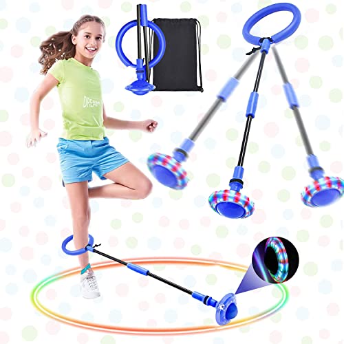 Swing Wheel mit Lichtrad,Kinder Blinkender Springring,Hüpfspiele für Kinder,Blinkender Sprungball,Blinkt Schaukelball Sportspielzeug,Springball für den Knöchel,Hüpfspie Fettverbrennungsspiel Kinder von Sunshine smile