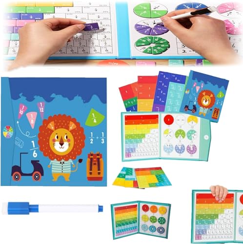 Bruchrechnen Montessori Material,Magnetische Bruchsteine und Bruchkreise,Mathe Rechnen Lernen Spielzeug,Montessori Mathe Spielzeug,Arithmetisches Lernspielzeug,Bruchrechenteile Math Manipulatives von Sunshine smile