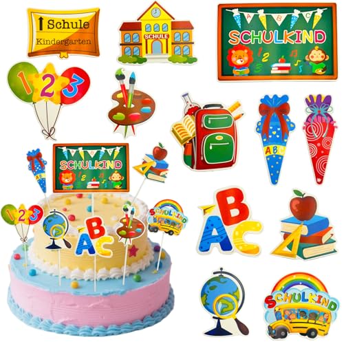 12 Pcs Tortendeko Einschulung,Schulanfang Tortendeko,Dekoration für Kuchen,tortendeko einschulung mädchen,Endlich Schulkind 2025 Junge Geschenke einschulung 12 Pcs Tortendeko Einschulung,Schulanfang Tortendeko,Dekoration für Kuchen,tortendeko einschulung mädchen,Endlich Schulkind 2025 Junge Geschenke einschulung von Sunshine smile