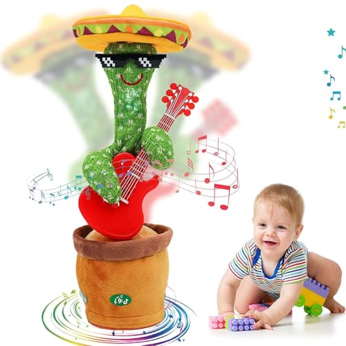 Kaktus Plüschtier,Sprechender Kaktus,Dancing Cactus,Kuscheltier Kaktus,Tanzender Kaktus Plüschtiere,Kinderlieder Singender Kaktus,Aufnehmen Lernen zu Sprechen Plüsch Puppe,Kaktus Plüsch Spielzeug von Sunshine smile