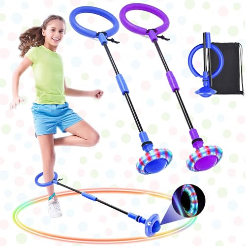 Kinder Blinkender Springring,Swing Wheel mit Lichtrad,Blinkt Schaukelball Sportspielzeug,Faltbarer Flash Jumping Ball Kinder,Springball für Kinder,Blinkender Sprungball,Skip Ball Kinder,Skip It von Sunshine smile