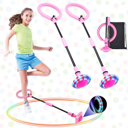 Swing Wheel mit Lichtrad,2Stück Kinder Blinkender Springring,Blinkt Schaukelball Sportspielzeug,Faltbarer Flash Jumping Ball Kinder,Springball für Kinder,Blinkender Sprungball,Skip Ball Kinder,Skip It von Sunshine smile