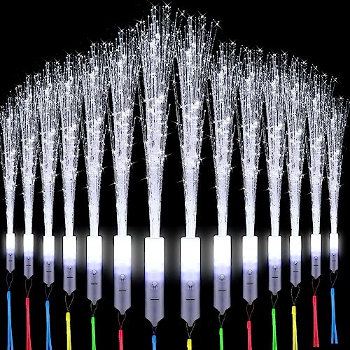 LED Leuchtwedel Set,12 Stück Hochzeit Leuchtwedel,Glasfaser Leuchtstab,LED Leuchtstäbe,Leuchtstab Kinder,Hochzeit Glasfaserlampe,Leuchtstab Leuchten im Dunkeln,Leuchtstäbe für Hochzeit Partys Konzert von Sunshine smile