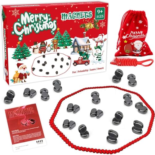 Magnetspiel Weihnachtsedition,Weihnachten Magnet Schach,Magnetisches Schachspiel Weihnachtsversion,Magnetspiel Schachbrett Magnetisch,Magnetische Steine Spiel,Magnetisches Schachspiel Kampfschach von Sunshine smile