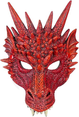 Maske Drachen,Drachen Kostiim,Drachenkostum Kind,Drachenflügel,Halloween Drachen Maske,Drachen Kostim Erwachsene,Dinosaurier Cosplay Set für Kinder Jungen Mädchen Halloween Party Karneval von Sunshine smile