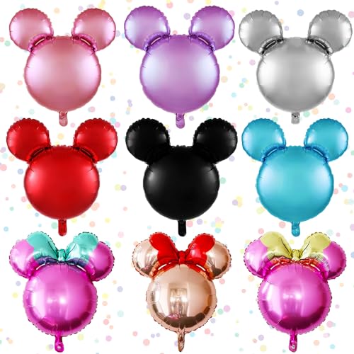 9 Stück Minnie Maus Luftballon,Disney Deko Papier,Luftballon XXL Zahlen Gro mickey Mouse,Helium Ballon Tier,Mauskopf-Folienballons Aluminium,Kindergeburtstag Deko für Jungen & Mädchen von Sunshine smile
