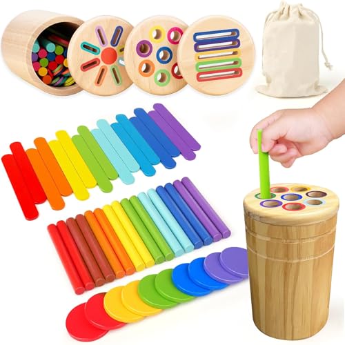Montessori Spielzeug ab 1 2 3 Jahr,3-in-1 Montessori Spielzeug,Holz Sortier & Stapelspielzeug,Kinder Farbe Sortierspiel,Lernspielzeug Geschenk für Kleinkinder,Geschenk für Mädchen Jungen Montessori Spielzeug ab 1 2 3 Jahr,3-in-1 Montessori Spielzeug,Holz Sortier & Stapelspielzeug,Kinder Farbe Sortierspiel,Lernspielzeug Geschenk für Kleinkinder,Geschenk für Mädchen Jungen von Sunshine smile