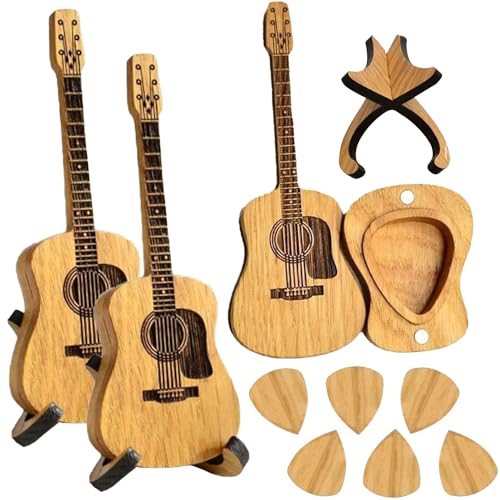 Plektren Gitarre Holz,6 Stück Plektrum Gitarren,Holz Gitarren Plektren,Akustikgitarre Guitar Picks,Holz-Plektrumbox für Akustikgitarre,Premium-Gitarren-Plektrum,Gitarrenplektren,Gitarrenholz Picks Box von Sunshine smile