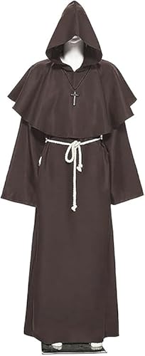 Priester Mönch Gewand Kostüm,Halloween Mönch Robe,Mönch Priester Gewand,Mönch Kostüm Robe,Herren Cosplay Mönchskostüm,Mittelalter Renaissance Hooded Mönch Kostüm,mit Kreuzanhänger und Gürtel Priester Mönch Gewand Kostüm,Halloween Mönch Robe,Mönch Priester Gewand,Mönch Kostüm Robe,Herren Cosplay Mönchskostüm,Mittelalter Renaissance Hooded Mönch Kostüm,mit Kreuzanhänger und Gürtel von Sunshine smile