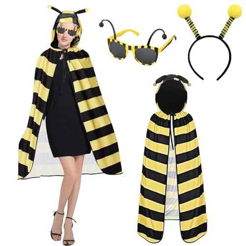 Sunshine smile Hummel Kostüm,Bienenkostüm Accessoires,Bienen Kostüm,Große Größen Bienenkostüm,Damen Kinder Kostüm Biene,Faschingskostüme für Erwachsene Karneval Dress Up Party Cosplay von Sunshine smile