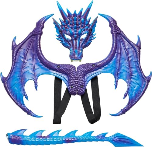 Sunshine smile Drachen Kostiim,Drachenkostum Kind,Drachenflügel,Halloween Drachen Maske,Drachen Kostim Erwachsene,Dinosaurier Cosplay Set für Kinder Jungen Mädchen Halloween Party Karneval Sunshine smile Drachen Kostiim,Drachenkostum Kind,Drachenflügel,Halloween Drachen Maske,Drachen Kostim Erwachsene,Dinosaurier Cosplay Set für Kinder Jungen Mädchen Halloween Party Karneval von Sunshine smile