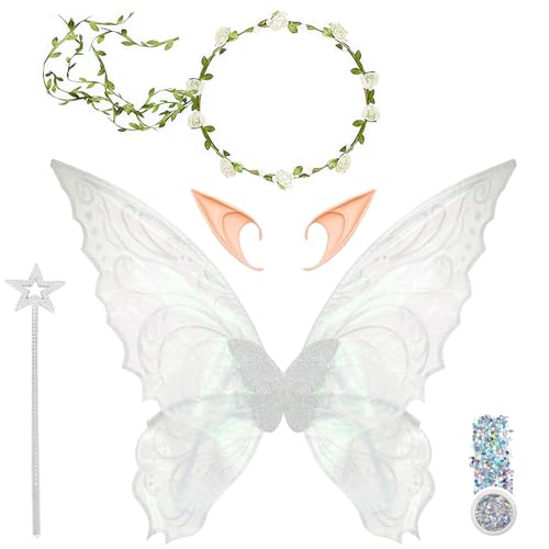 Sunshine smile Feenflügel Erwachsene,Fee Stirnband and Sterne Feenstäbe,Elfenöhren,Glitzer Set Damen,Schmetterlingsflügel Damen,Feenflügel Kinder,Flügel Kostüm für Fasching oder Feen-Mottopartys Sunshine smile Feenflügel Erwachsene,Fee Stirnband and Sterne Feenstäbe,Elfenöhren,Glitzer Set Damen,Schmetterlingsflügel Damen,Feenflügel Kinder,Flügel Kostüm für Fasching oder Feen-Mottopartys von Sunshine smile