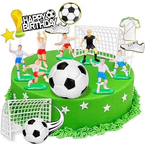 16 Stück Tortendeko Fussball,Tortenaufleger Fussball Deko Tortendeko, Fußball Tortendeko Set,Fußball Topper Tortendeko,Fussball Figuren,Fußball Party Cupcake Toppers Deko für Geburtstag Party von Sunshine smile