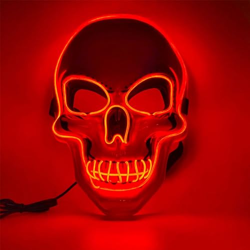 Sunshine smile Halloween Maske Leuchtend,LED Grusel Maske,Led Skelett Maske,LED Maske Karneval,Party Leucht Maske für Karneval,Gruselige Halloween Maske für Feste Partys Kostümspiele Cosplays Sunshine smile Halloween Maske Leuchtend,LED Grusel Maske,Led Skelett Maske,LED Maske Karneval,Party Leucht Maske für Karneval,Gruselige Halloween Maske für Feste Partys Kostümspiele Cosplays von Sunshine smile
