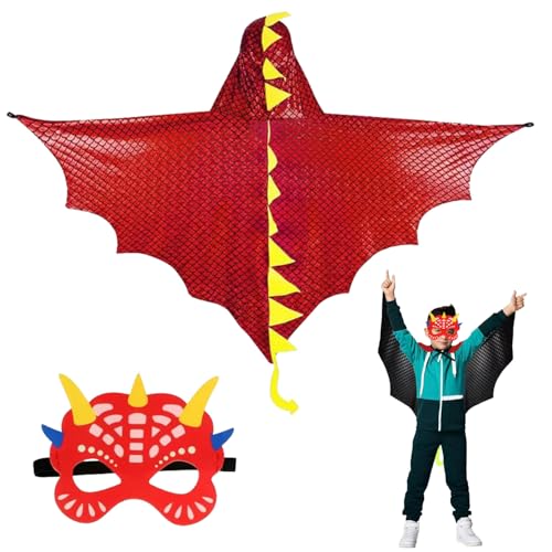 Sunshine smile Karneval Dinosaurier Umhang,dinosaurier kostüm umhang kinder,Karneval Dinosaurier Halloween,Dinosaurier umhang kinder,Drachen Mantel Kleidung für Rollenspie von Sunshine smile