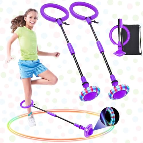 Sunshine smile Kinder Blinkender Springring,Swing Wheel mit Lichtrad,Sport Sprungball,Springender Ball Blinkender,Fettverbrennungsspiel für Kinder und Erwachsene, ​Outdoor-Hüpfspiel von Sunshine smile