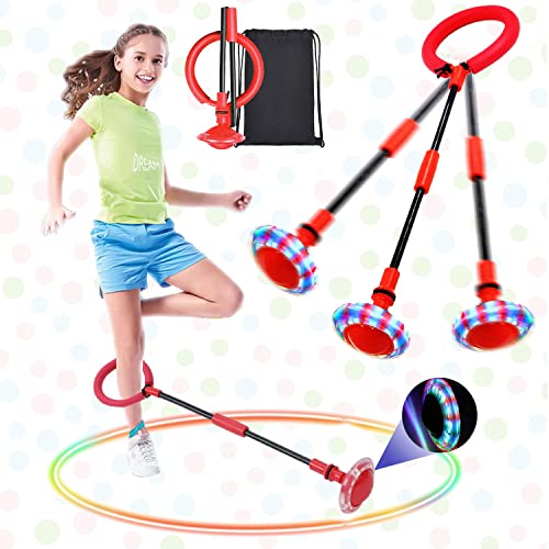 Swing Wheel mit Lichtrad,Kinder Blinkender Springring,Hüpfspiele für Kinder,Blinkender Sprungball,Blinkt Schaukelball Sportspielzeug,Springball für den Knöchel,Hüpfspie Fettverbrennungsspiel Kinder von Sunshine smile