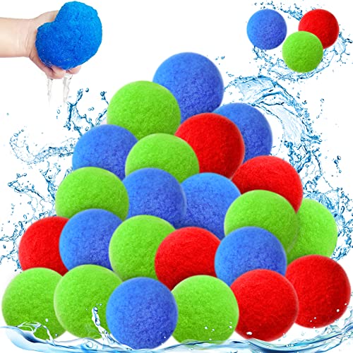 Wasserbomben Set Splash Bälle,24 Stück Wasserbomben Wiederverwendbare,Wasserbomben Bälle,Bälle ein Spiel für Wasserspaß,Splash Ball Wasser Ballon,Wiederverwendbare Wasser Ball,Wasser Waterbomb von Sunshine smile