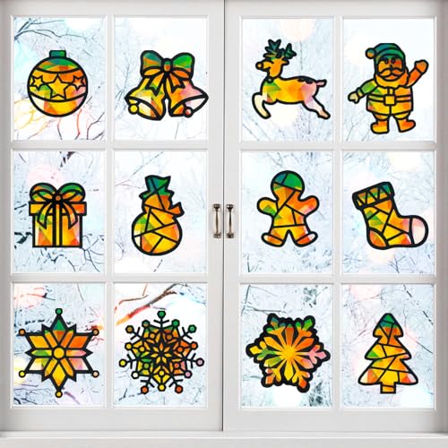 Weihnachten Basteln Kinder,Fensterbilder Weihnachten Basteln,Bastelvorlagen Fensterbilder Weihnachten,Sonnenfänger Bastelset Weihnachten,DIY Bastelset Kinder Geschenk,Weihnachtsbasteln Kinder von Sunshine smile