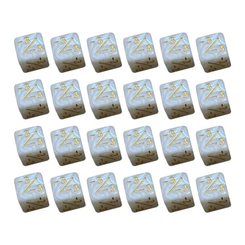 Suoumwa 24 Stück -Würfelzähler, Markierungsmarken, Acryl-Würfelwürfel +/- D6, Kartenspielzubehör, Kinder-Lernspielzeug (Weiß) von Suoumwa