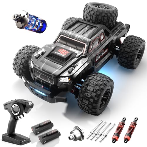 SupKonXi Bürstenlos Ferngesteuertes Auto, 1/16 RC Auto Höchstgeschwindigkeit 55 km/h, 4WD Monster RC Truck, 2,4 GHz RC Crawler, 2 Akku 40-60 Minuten, für Erwachsene/Kinder ab 8 Jahren von SupKonXi