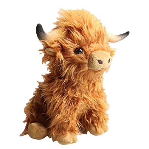 Hochlandkuh Plüschtier, 28cm Highland Cow Plüschtier Highland Kuh Kuscheltier Hochlandrind Stofftier Figur Spielzeug Realistisches Schottisches Hochlandrind Plüschtier Geschenk für Kinder Erwachsene von Supatmul