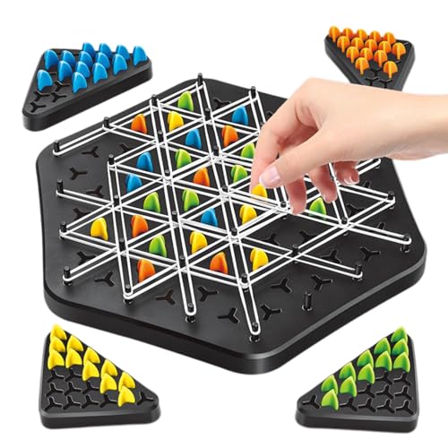 Triggle Brettspiel, Ketten-Dreieck-Spiel, Lustiges Kettendreieck Spiel, interaktives Steckspiel, Kettendreieck-Schachspiel, Fesselndes Strategie Brettspiel Für Familienfeiern von Supatmul