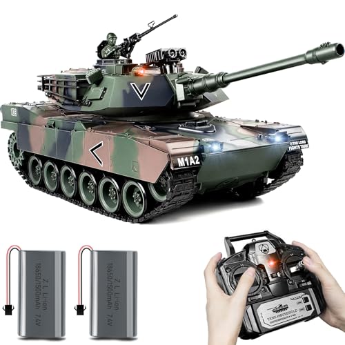 Supdex 1:18 RC Panzer, 2.4GHz M1A2 Ferngesteuertes Panzermodellspielzeug, 15-Kanal-Kampfpanzer mit Rauch Milit?rspielzeug f¨¹r Erwachsene und Kinder von Supdex