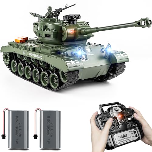 Supdex 1:18 RC Panzer, 2.4GHz US M26 Pershing Ferngesteuertes Modellspielzeug, RC Fahrzeug Milit?rpanzer, der Airsoft-BBS und Wasserbomben f¨¹r Erwachsene und Kinder schie?t von Supdex