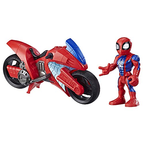 Hasbro E7929ES0 Playskool Heroes Marvel Super Hero Adventures Spider-Man Swingin' Speeder, 12,5 cm Figur und Motorrad, Spielzeug für Kinder ab 3 Jahren von Super Hero Adventures