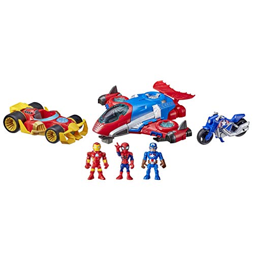 Marvel Super Hero Adventures Figuren und Fahrzeuge Multipack, 3 Action-Figuren und 3 Fahrzeuge, 12,5 cm große Figuren, ab 3 Jahren[Exklusiv bei Amazon] von Super Hero Adventures