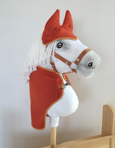 Hobby Horse A3 Set: Kruppe + Ohrenschützer - rot von Super Hobby Horse