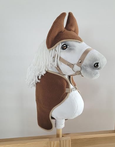 Set für Steckenpferd A3: Decke + Ohrenschützer. Kein Pferd enthalten. Braun. von Super Hobby Horse