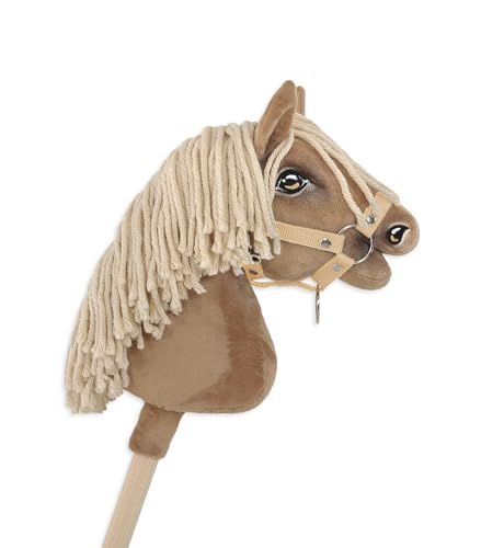 Hobby Horse A4 Pferdehalfter, befestigt, klein. Set ohne Pferd. Beige. von Super Hobby Horse